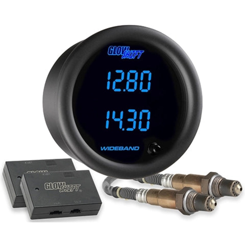 GlowShift Black 7-Color Dual Digital Wideband A/F Ratio Gauge (GS-C702W_Dual)
