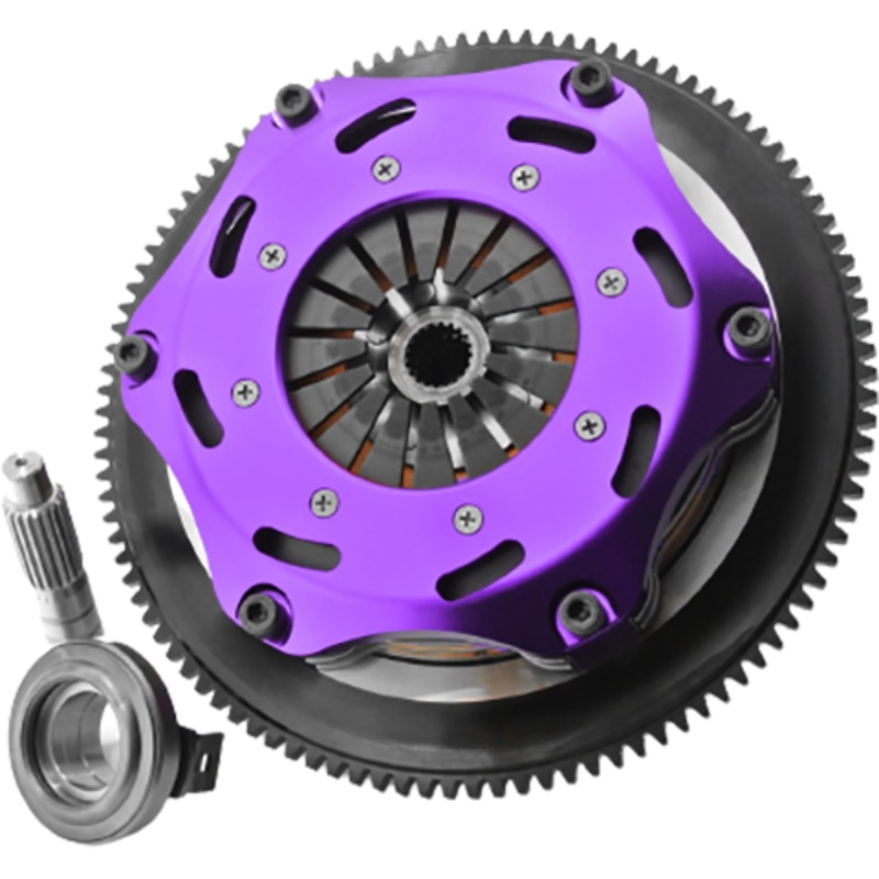 XClutch Twin Solid Ceramic Clutch Kit | 1991-1999 Mitsubishi 3000GT/Dodge Stealth, 1990-1999 Mitsubishi Eclipse/Eagle Talon/Plymouth Laser, and 1994-1996 Mitsubishi Evo 2 (XKMI18524-2E)