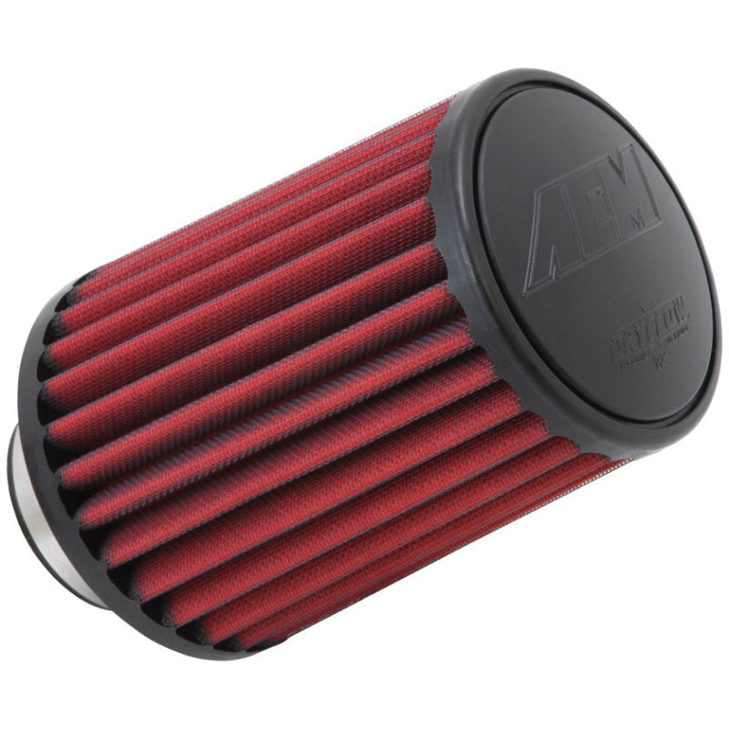 AEM Dryflow Air Filter - Round Tapered - 2.75in Flange ID x 5.5in Base OD x 4.75in Top OD x 7.5in H (21-2157DK)