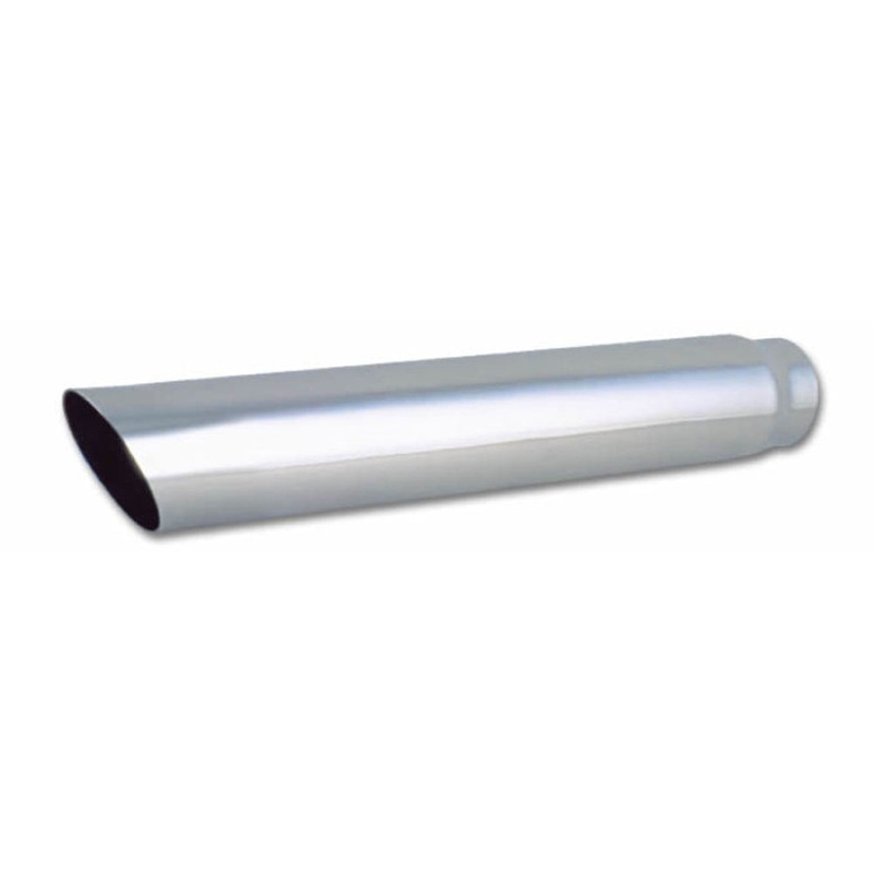 Vibrant 4in Round Stainless Steel Single Wall Angle Cut Truck/SUV Exhaust Tip - 3in inlet 20in long (1557)