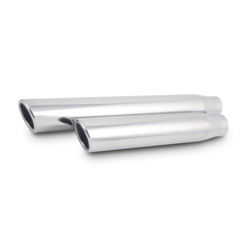 Vibrant 3.5in Round SS Truck/SUV Exhaust Tip - Single wall/Angle Cut/Rolled Edge - 3in inlet 11in long (1578)