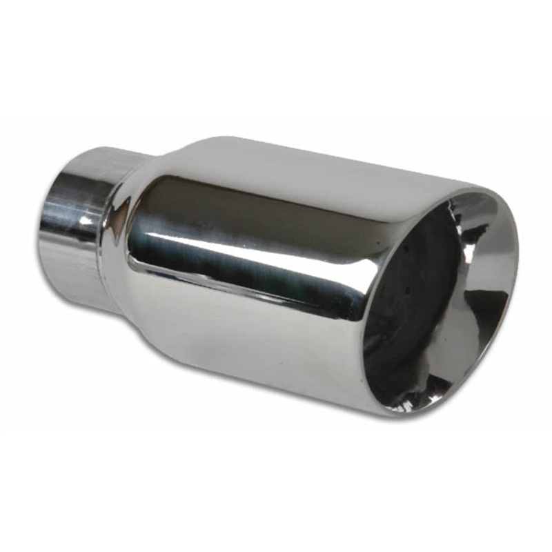 Vibrant 3in Round Stainless Steel Exhaust Tip - Double Wall Angle Cut Beveled Outlet (1209)