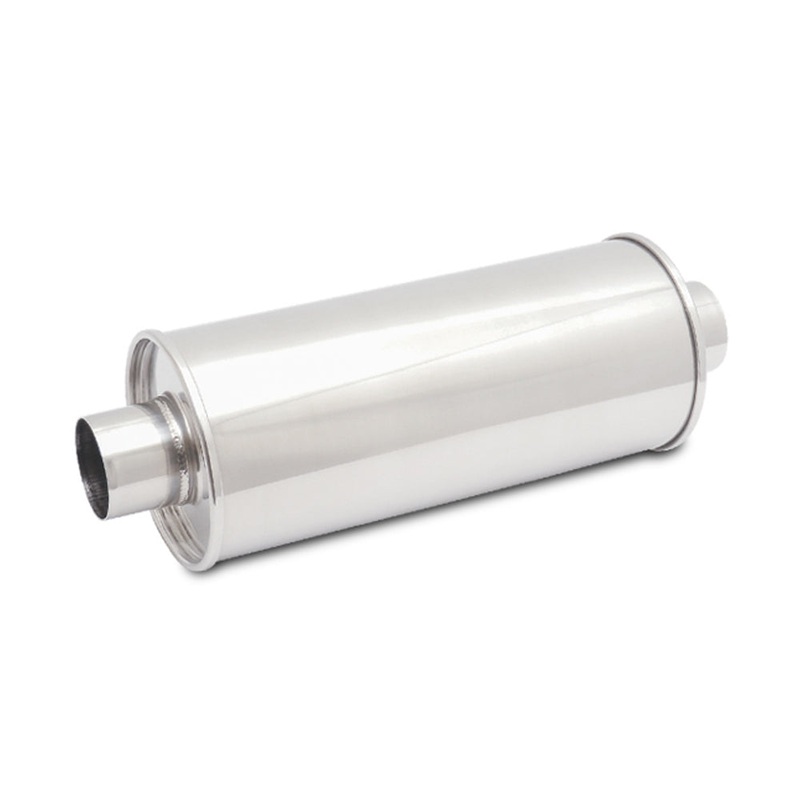 Vibrant StreetPower Round Muffler - 6inx9inx14in long Muff body 3in inlet I.D. x3in outlet Center-Center (1119)