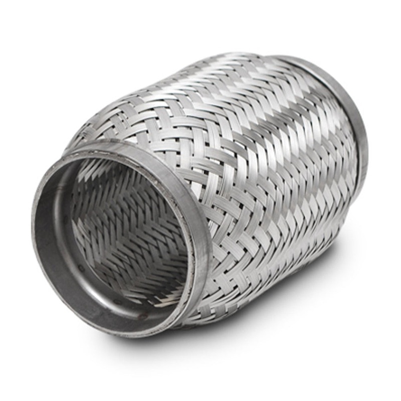 Vibrant SS Flex Coupling with Inner Braid Liner - 2.25in inlet/outlet x 8in flex length (62708)